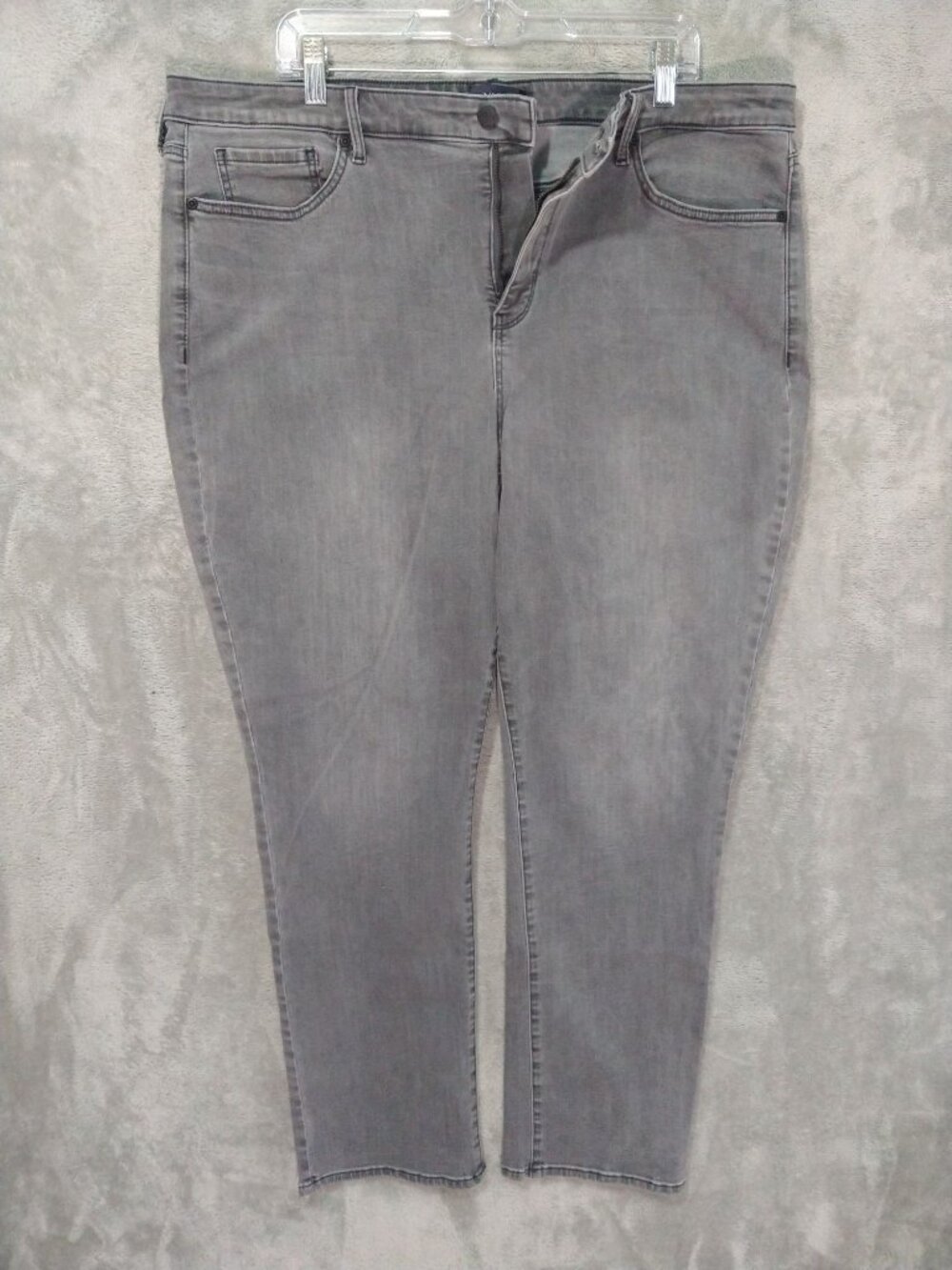 NYDJ Sheri Slim Jeans Womens 20W Plus Gray Lift Tuck High Rise Stretch Cropped